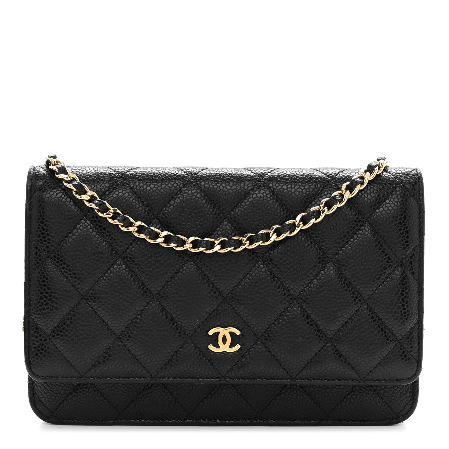 Caviar Quilted Wallet On Chain WOC Black