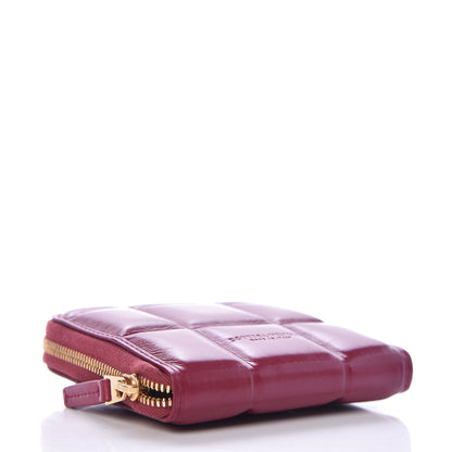 Bottega Veneta BOTTEGA VENETA Calfskin Padded Paper Mini Zip Wallet Amaranto 4 of 8