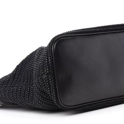 Saint Laurent Calfskin Raffia Medium Shopper Tote Black 6 of 10