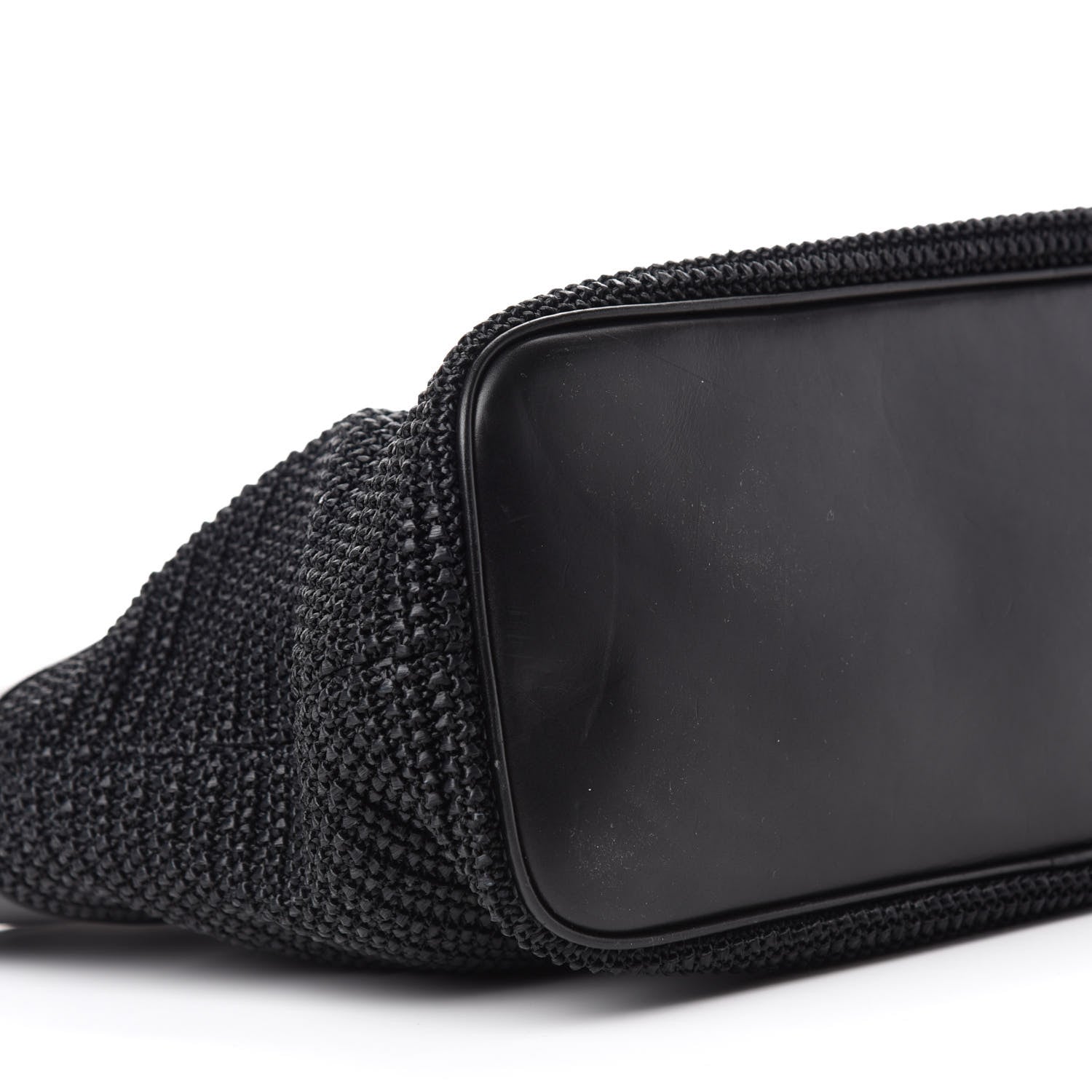Saint Laurent Calfskin Raffia Medium Shopper Tote Black 6 of 15