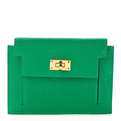 Hermes Chevre Mysore Kelly Pocket Compact Wallet Menthe 1 of 8