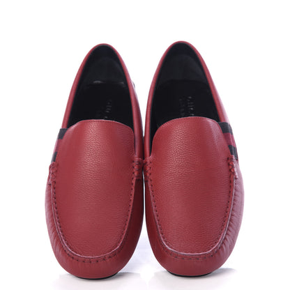 Gucci Calfskin Web Mens Driver Loafers 8 Red 5 of 11