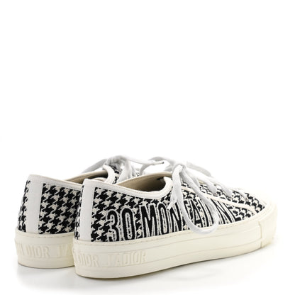 Christian Dior Canvas Houndstooth 30 Montaigne Embroidered Womens Walk'N'Dior Low Top Sneakers 40 Black White 4 of 8
