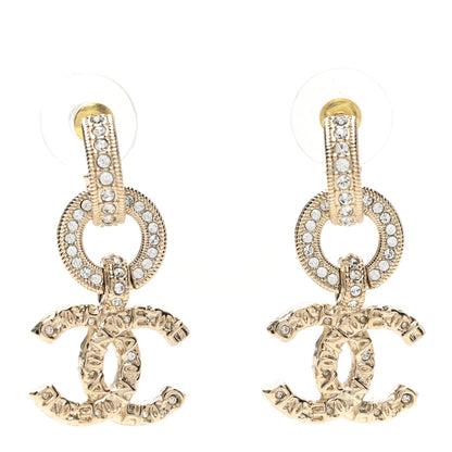 Chanel Crystal CC Drop Earrings Gold 1 of 5