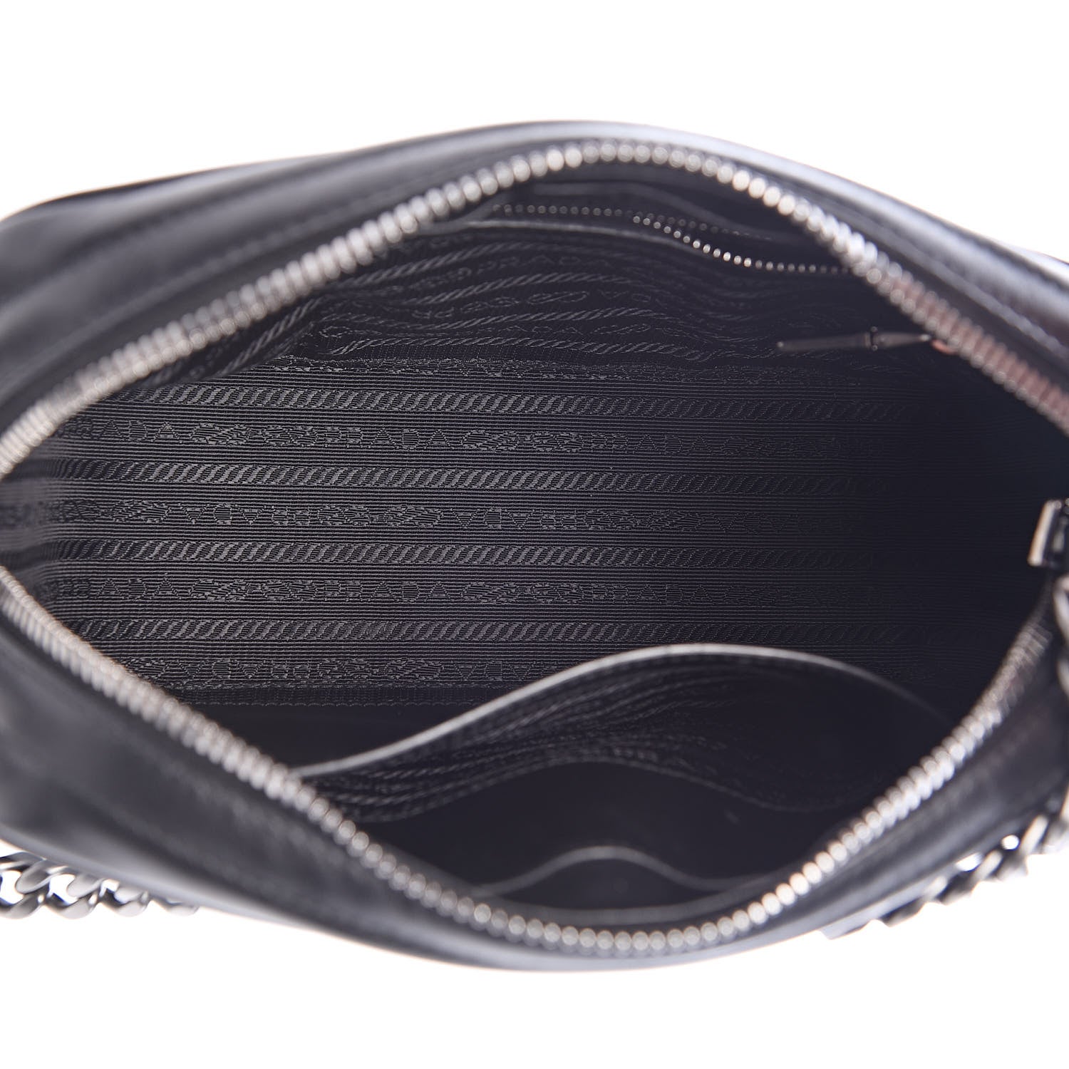 Prada Soft Calfskin Diagramme Crossbody Bag Black 6 of 13