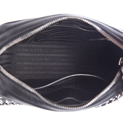 Prada Soft Calfskin Diagramme Crossbody Bag Black 6 of 13