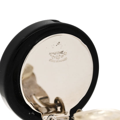 Chanel Mirror CC Clip On Earrings Black 4 of 4