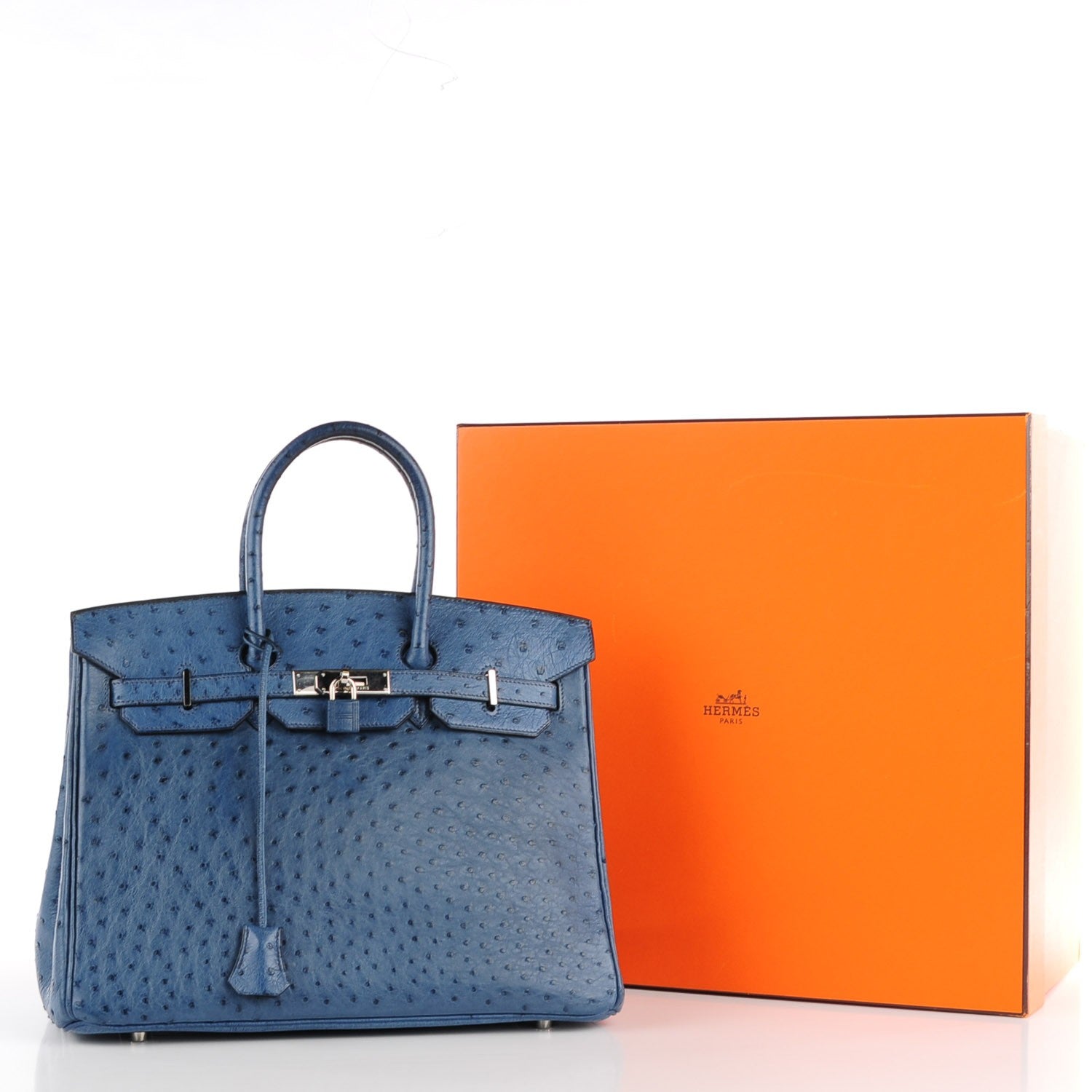 Hermes Ostrich Birkin 35 Bleu Roi 27 of 27