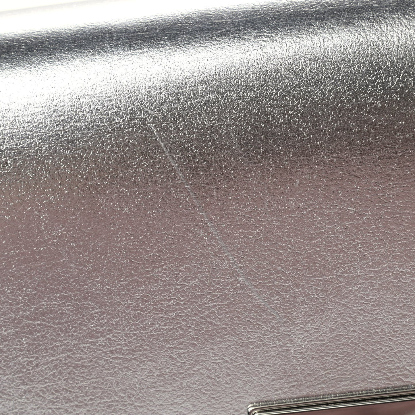 Metallic Calfskin Lockett Petite Shoulder Bag Silver