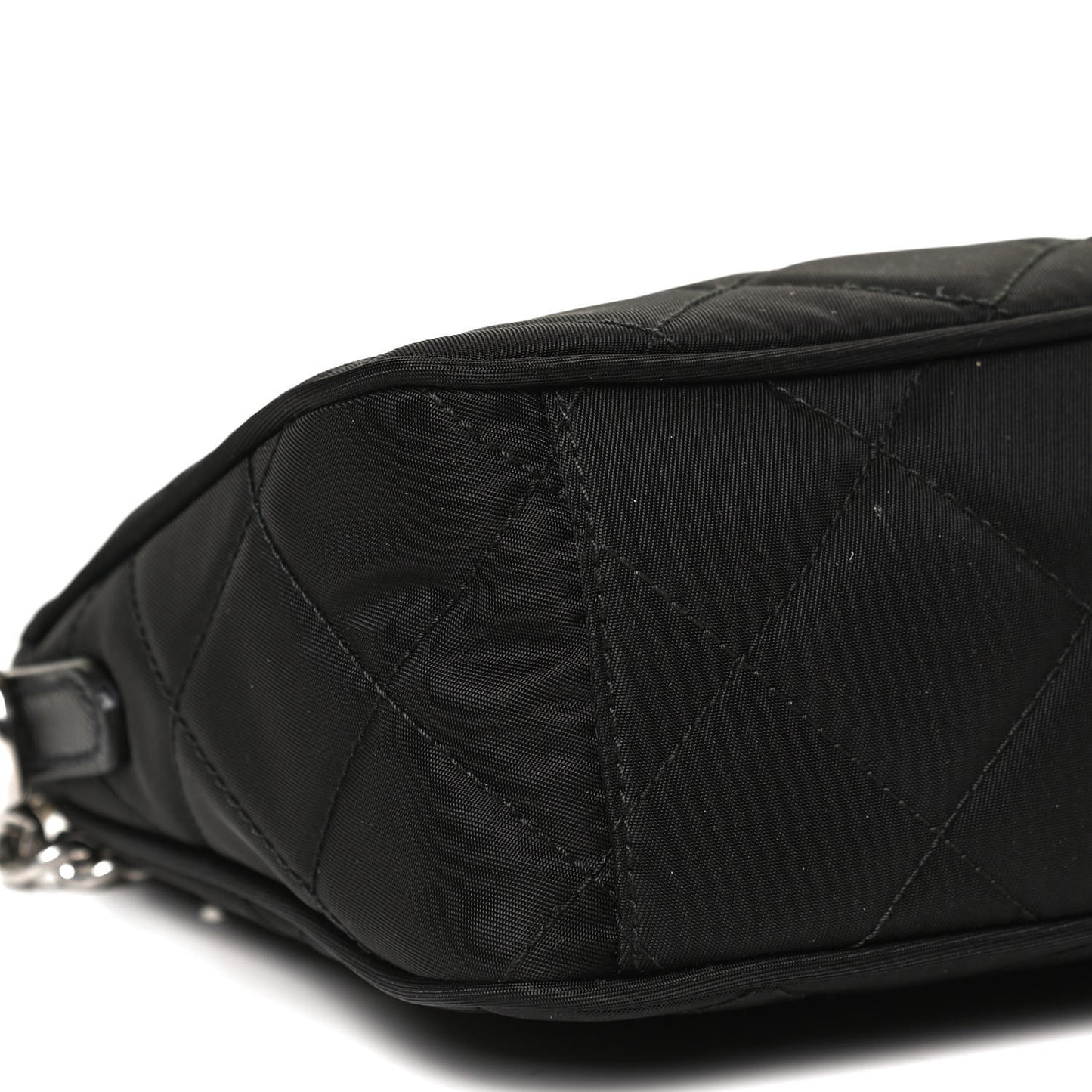 Nylon Tessuto Impuntu Quilted Crossbody Bag Black