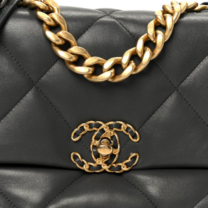 Chanel Lambskin Quilted Medium Chanel 19 Flap Dark Grey 8 of 10
