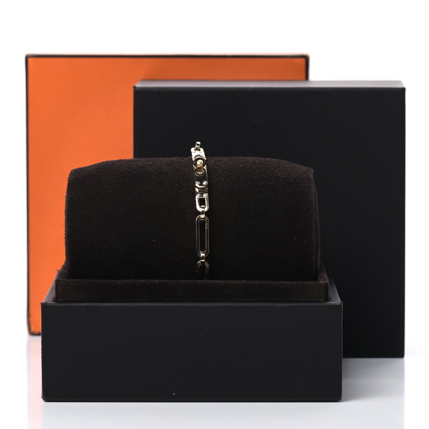 Hermes 18K Yellow Gold Diamond Kelly Chaine Choker Necklace 5 of 5