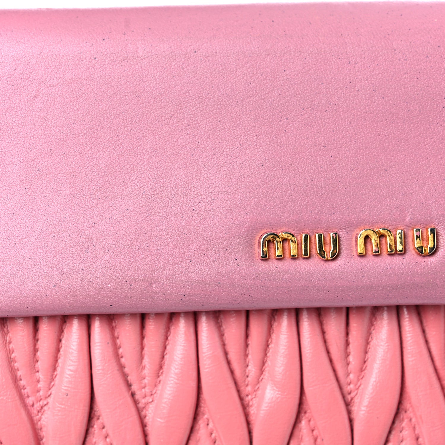 Miu Miu Nappa Matelasse Bicolor Wallet On Chain Loto Orchide 17 of 20