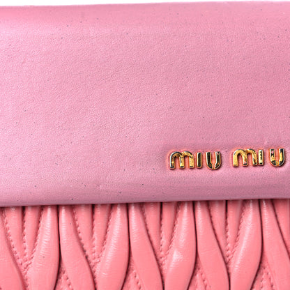 Miu Miu Nappa Matelasse Bicolor Wallet On Chain Loto Orchide 17 of 20