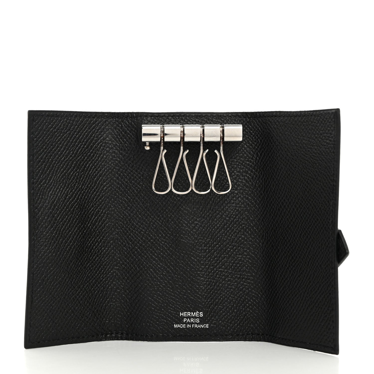 Hermes Epsom Bearn Multicles 4 Key Holder Black 5 of 6