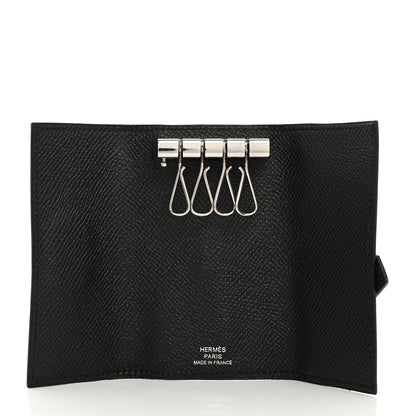 Hermes Epsom Bearn Multicles 4 Key Holder Black 5 of 6
