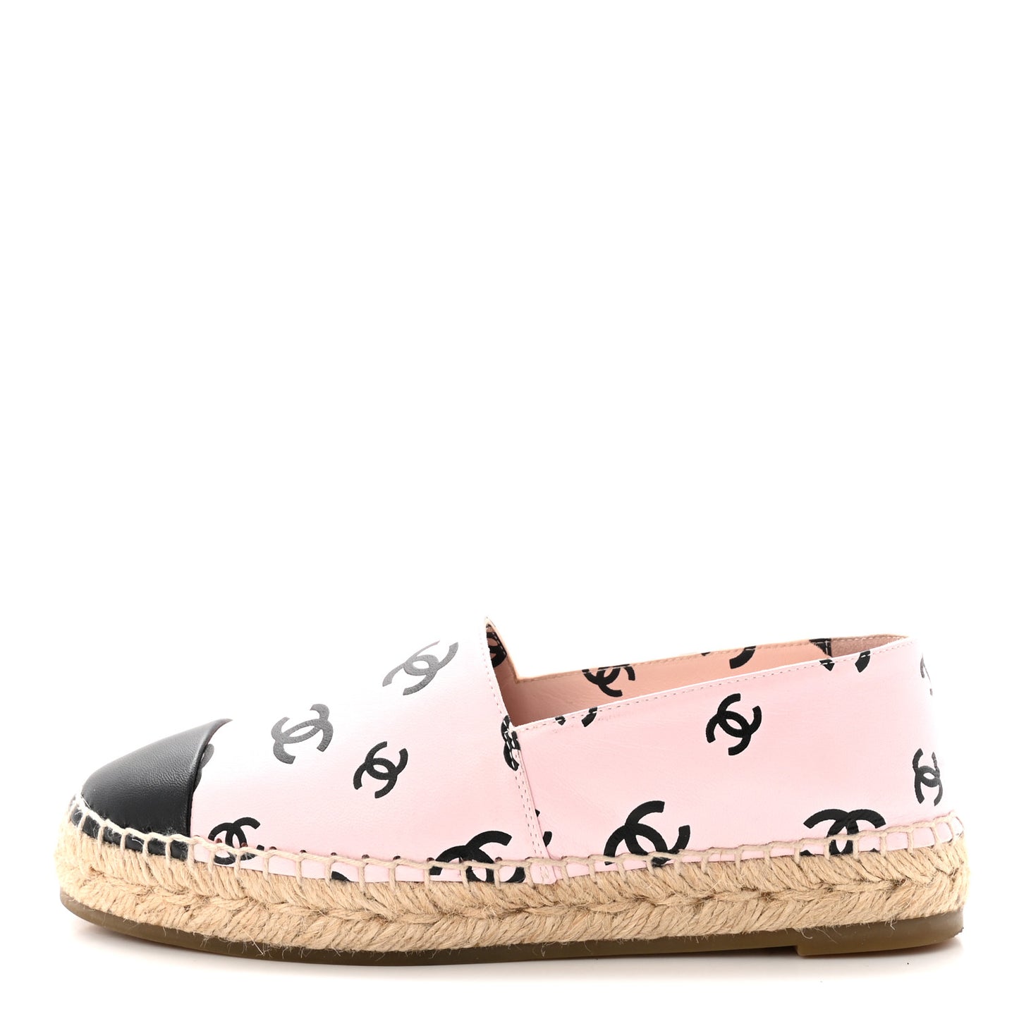 Lambskin Printed CC Espadrilles 37 Light Pink Black