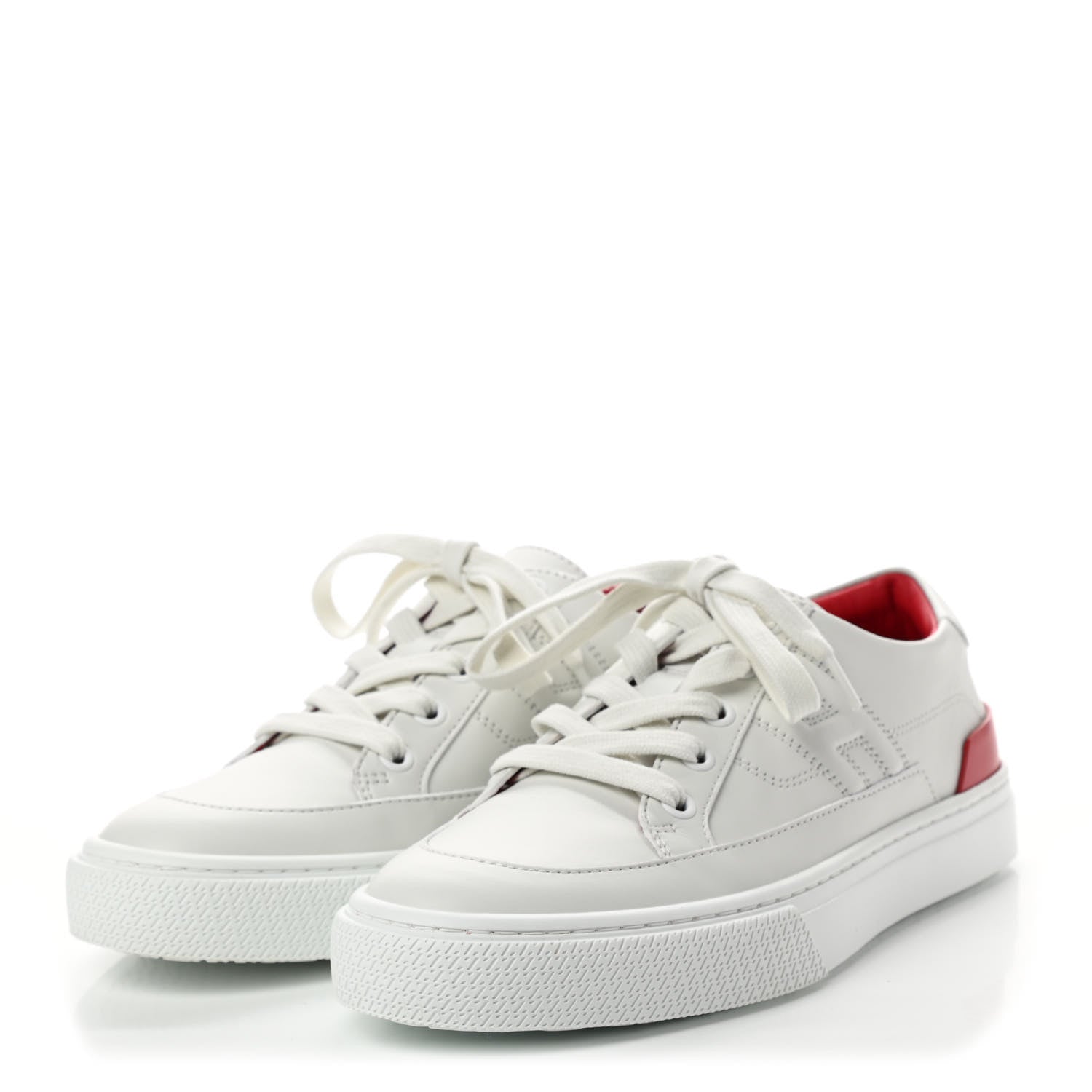 Hermes Calfskin Deep Sneakers 37 White Lipstick Red 3 of 9