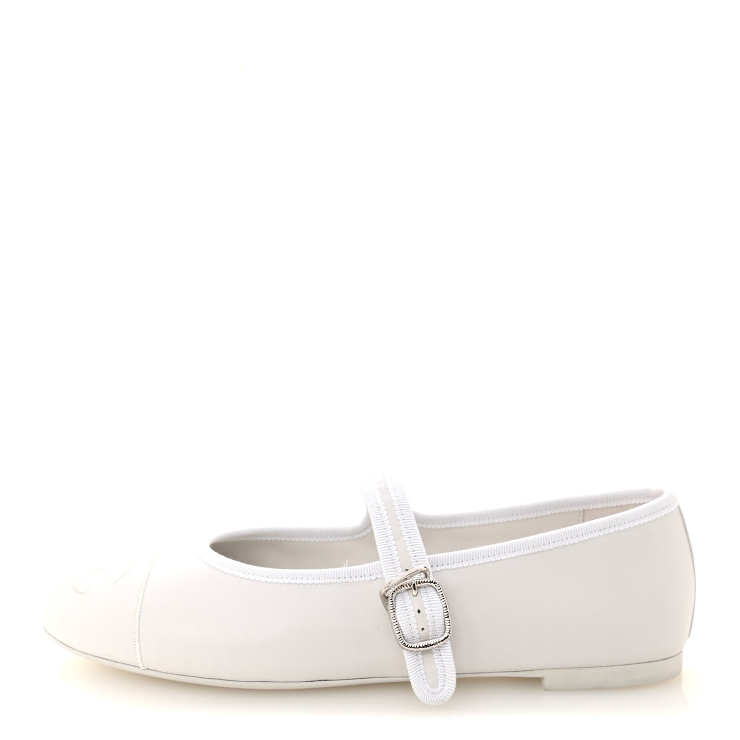 Lambskin Mary Jane Flats 39.5 White