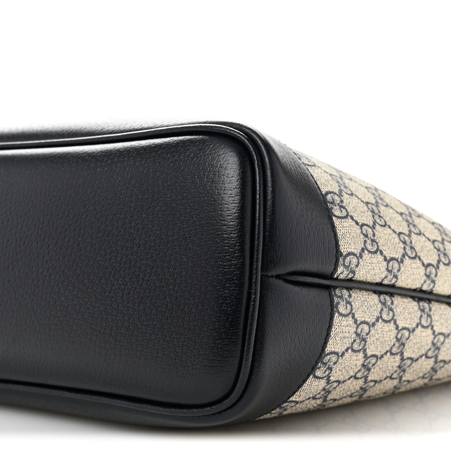 GG Supreme Monogram Textured Dollar Calfskin Medium Ophidia Shoulder Tote Bag Beige Blue