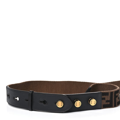 Fendi Ribbon Vitello Century FF 1974 Flat Studded Strap You Fango Marrone Ebano 3 of 5