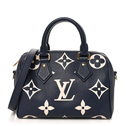 Louis Vuitton Empreinte Monogram Giant Speedy Bandouliere 20 Navy Creme 1 of 10