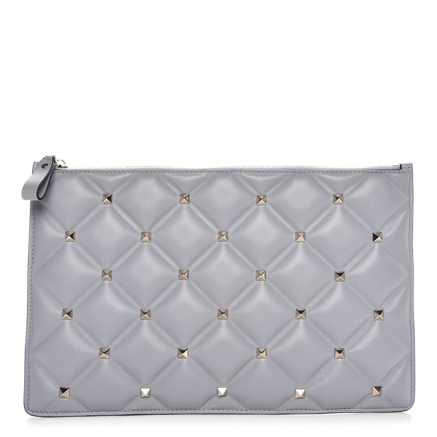 Nappa Candystud Zip Pouch Pastel Grey