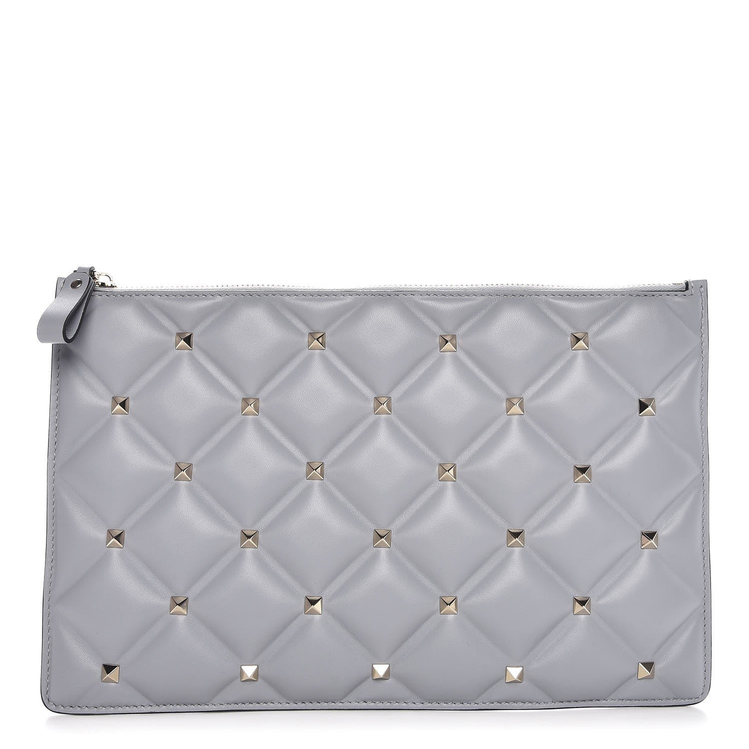 Valentino Garavani Nappa Candystud Zip Pouch Pastel Grey 1 of 8