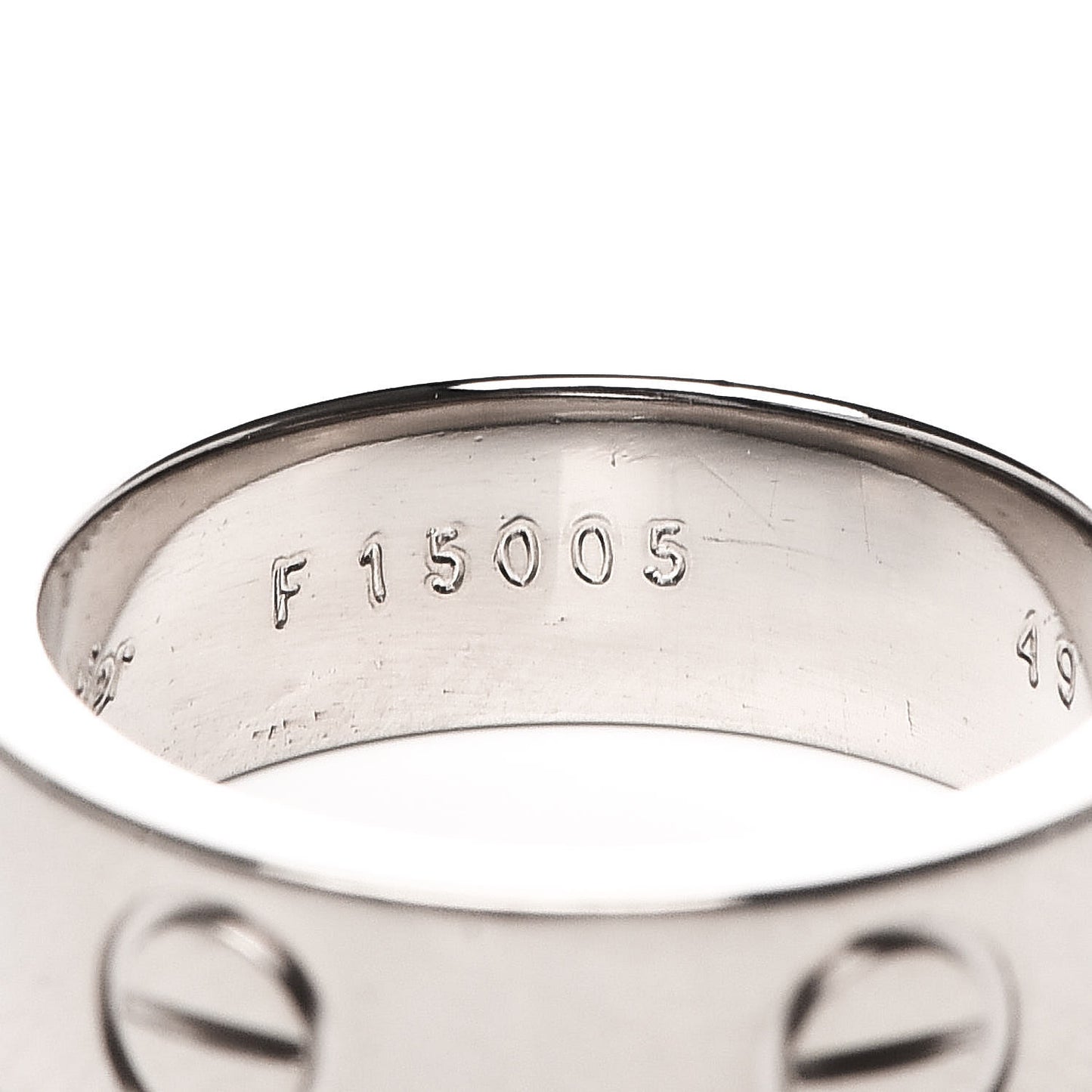 18K White Gold 5.5mm LOVE Ring 49 4.75