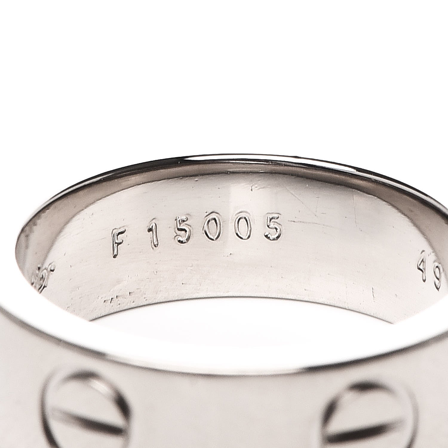 Cartier 18K White Gold 5.5mm LOVE Ring 49 4.75 6 of 6