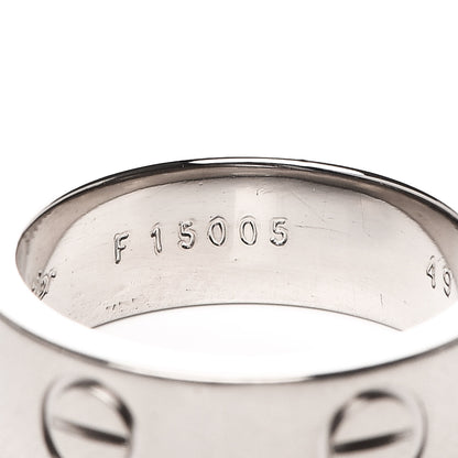 Cartier 18K White Gold 5.5mm LOVE Ring 49 4.75 6 of 6