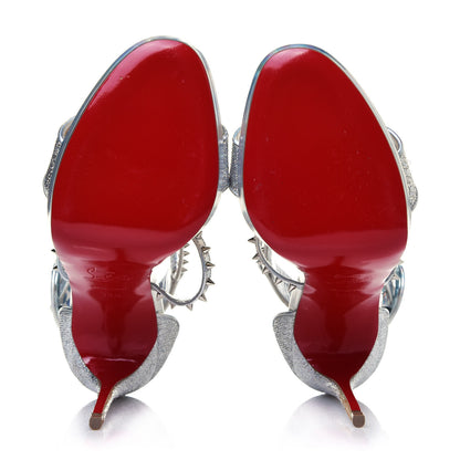 Christian Louboutin Lurex Specchio Choca Lux Sandals 38.5 Silver 9 of 14
