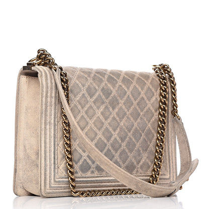 Chanel Iridescent Calfskin Quilted Large Boy Flap Beige 3 of 18