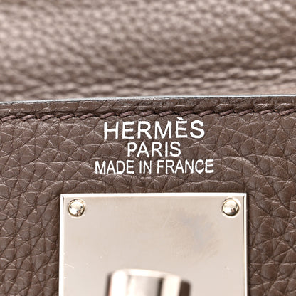 Hermes Taurillon Clemence Shoulder Kelly 40 Cafe 6 of 14