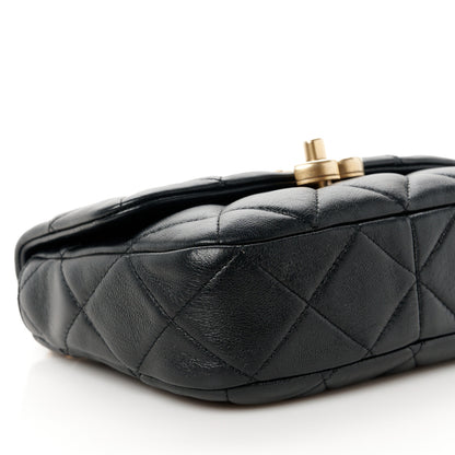 Chanel Lambskin Quilted Mini Lacquered Chain Flap Black 9 of 10