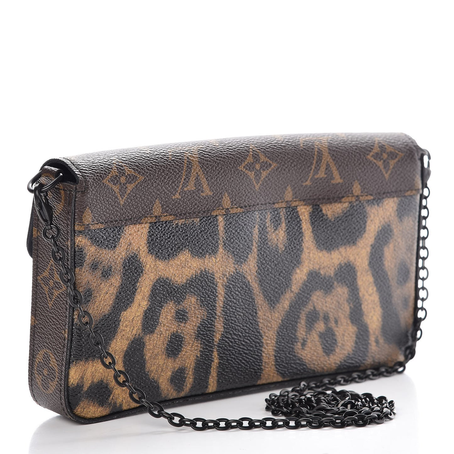 Monogram Animal Print Pochette Felicie Chain Wallet
