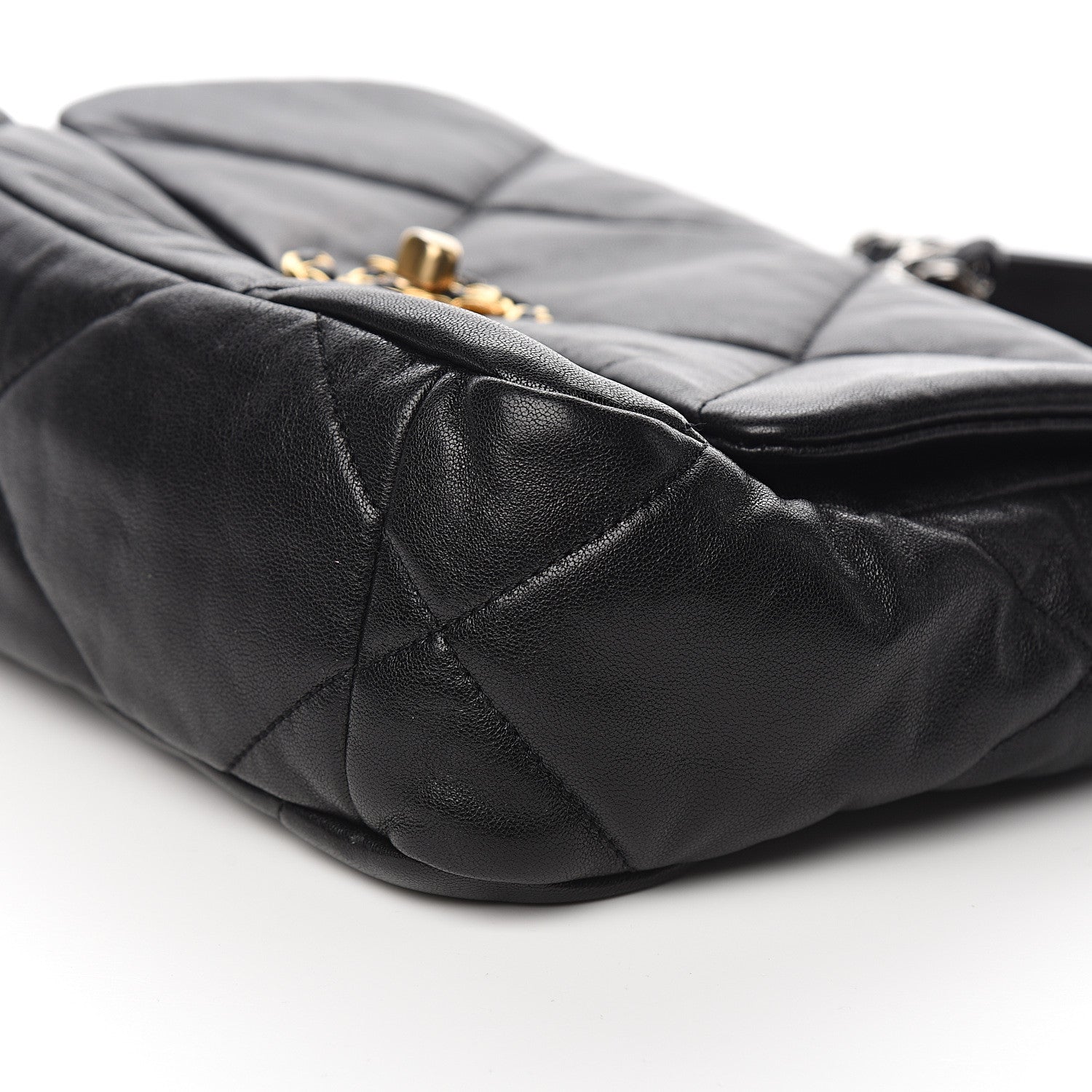 Chanel Goatskin Quilted Medium 19 Flap Black 8 of 10