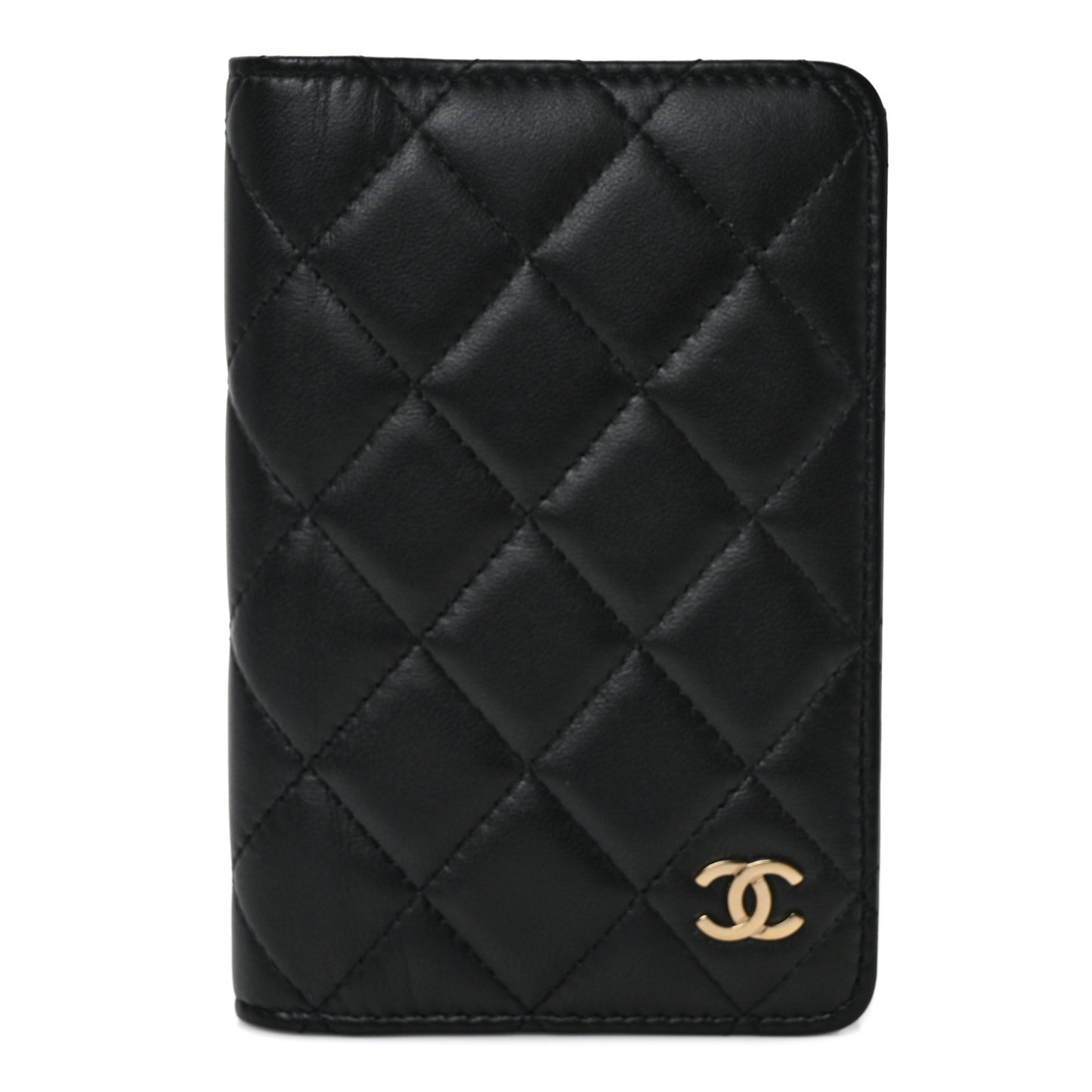 Lambskin Quilted Small Agenda Cover Black