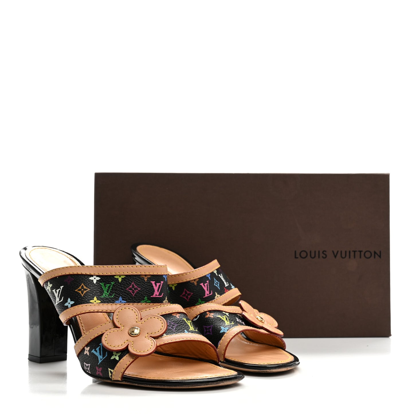 Monogram Multicolor Sandals 38.5 Black