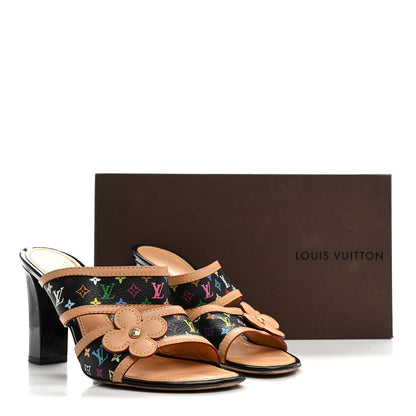 Louis Vuitton Monogram Multicolor Sandals 38.5 Black 10 of 10