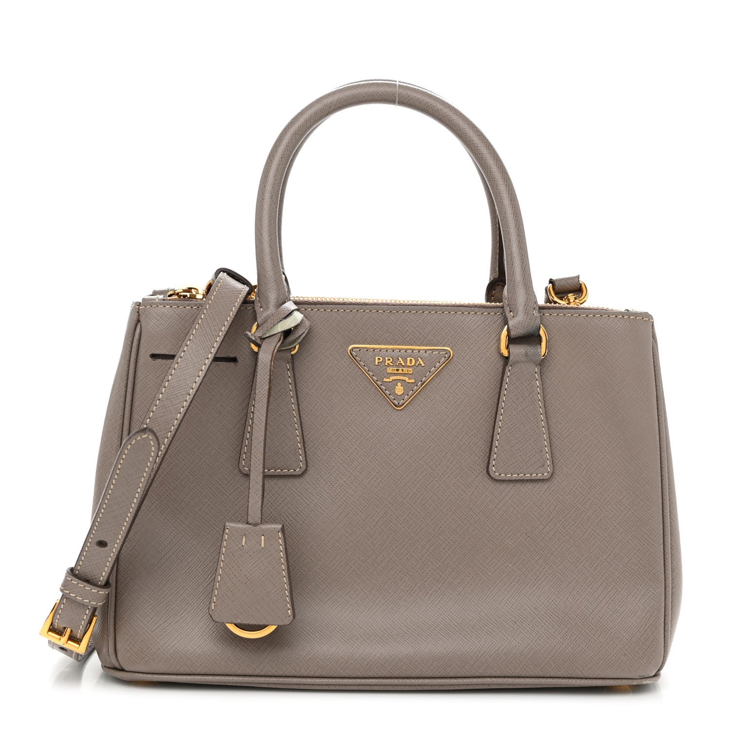 Prada Saffiano Small Galleria Double Zip Tote Argilla 1 of 15