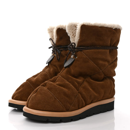 Louis Vuitton Shearling Suede Monogram Pillow Comfort Ankle Boot 37 Beige 3 of 7
