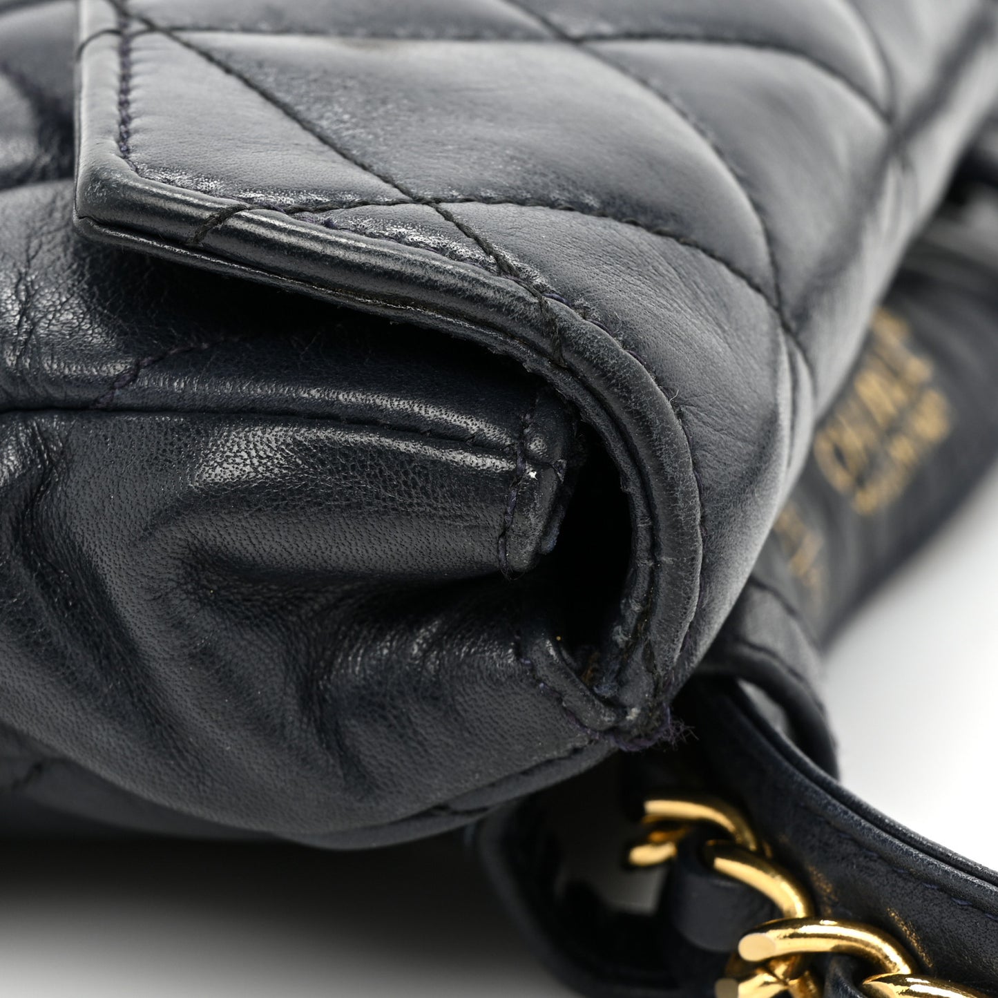 Lambskin Quilted Flap Waist Belt Bag 70 28 Navy