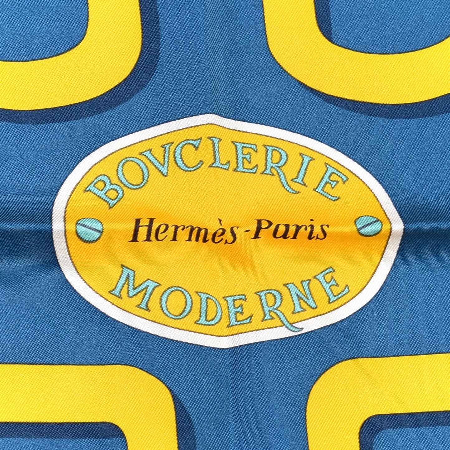 Silk Bouclerie Moderne Scarf 90 Orange Saumon Vert