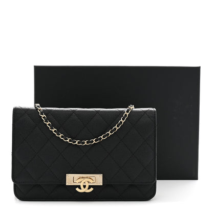 Chanel Caviar Quilted Golden Class Wallet On Chain WOC Black 12 of 12
