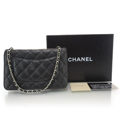 Chanel Lambskin Quilted Wallet On Chain Black 3 of 9