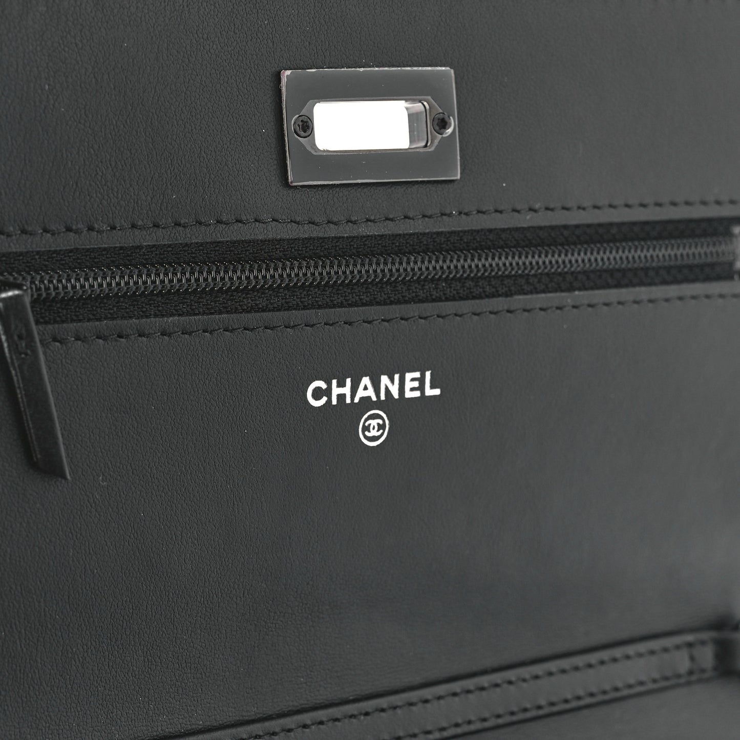 Aged Calfskin Chevron Quilted Reissue Wallet On Chain WOC So Black