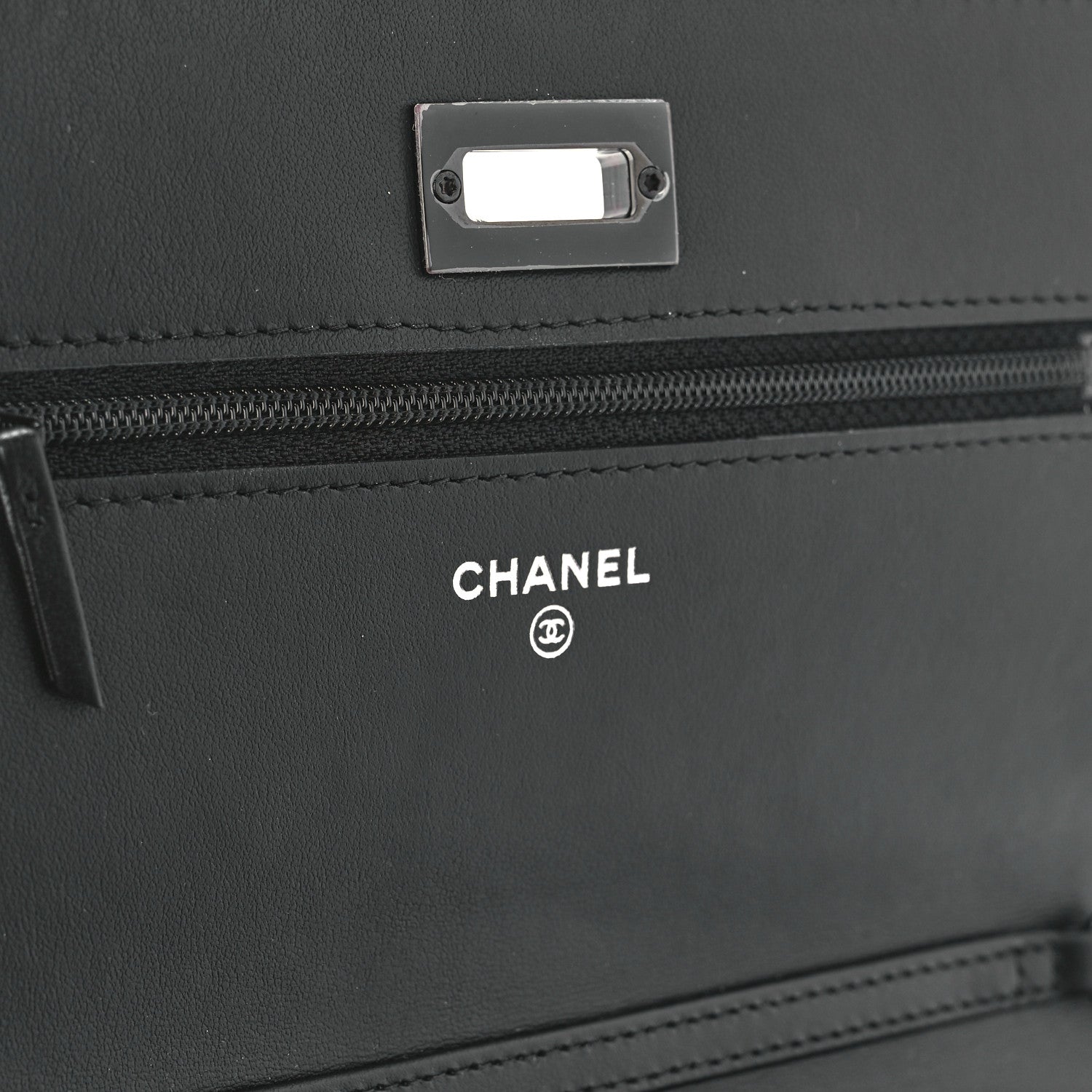 Chanel Aged Calfskin Chevron Quilted Reissue Wallet On Chain WOC So Black 6 of 12