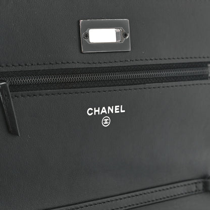 Chanel Aged Calfskin Chevron Quilted Reissue Wallet On Chain WOC So Black 6 of 12