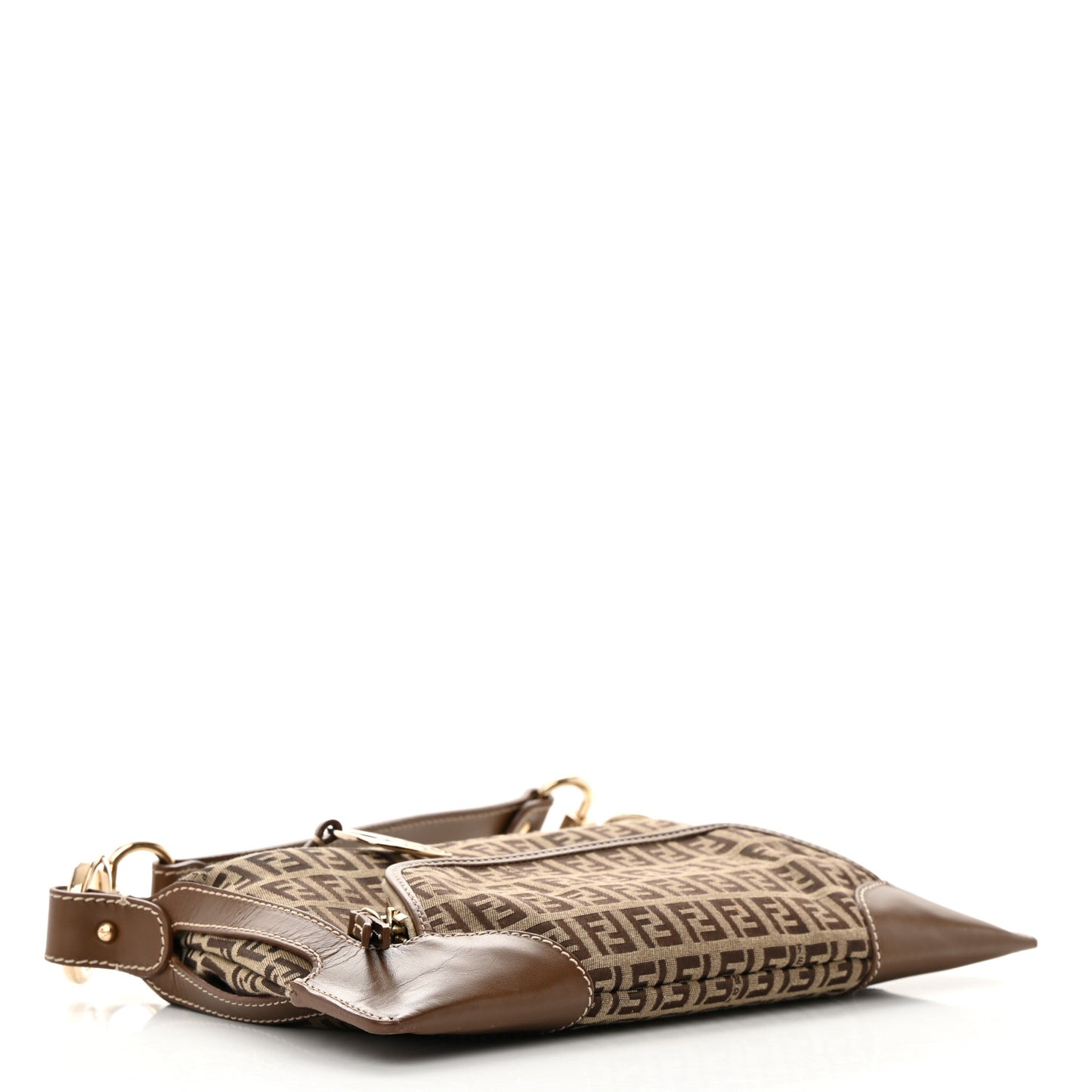 Zucchino Cuoio Small Chef Pocket Shoulder Bag Mogano Panna Fango